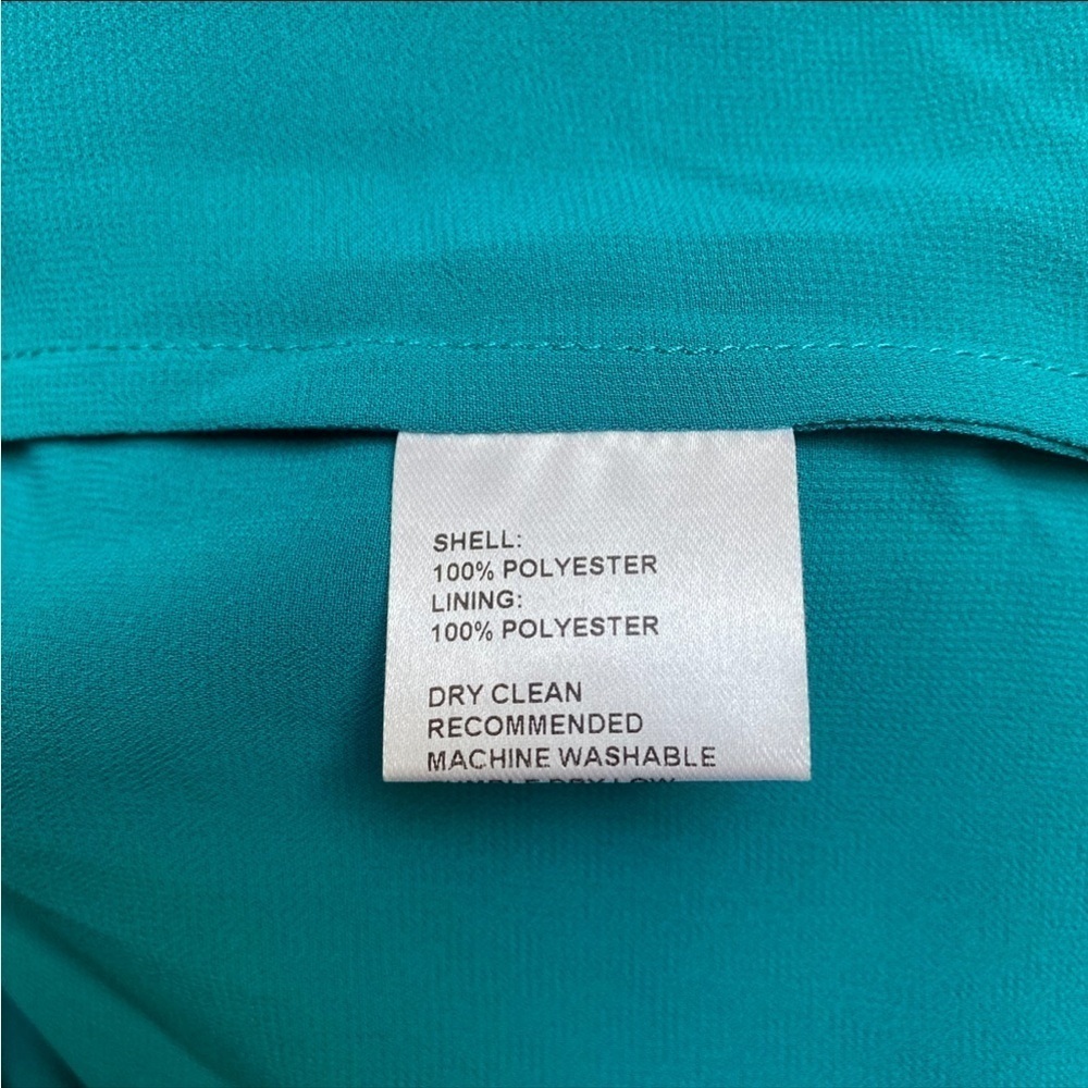 Cynthia Rowley Watercolor Hourglass Dress S Turquoise Organza Lace Mini Dress - Picture 15 of 16